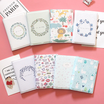 Travel abroad Japanese and Korean girls ins cute hipster floral cartoon passport cover waterproof passport clip