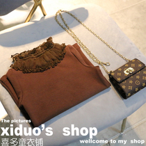 Do not return do not change brand childrens clothing 2018 winter clothes New Girl Joker foreign atmosphere Princess net yarn wrinkled half high collar plus