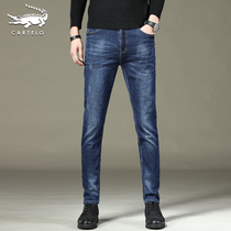Crocodile mens jeans Spring and Autumn New Korean slim feet casual long pants mens straight thin mens pants tide