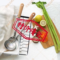 Kitchen stir-fry stainless steel wooden handle spoon spatula spatula high-temperature stir-fried spoon special chef insulated wooden soup spoon