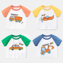 Baby clothes short sleeve T-shirt cartoon printing boy 3 years old summer dress 1 baby baby girl child Top Foreign style