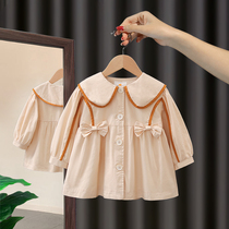 Girl coat spring and autumn 2021 new childrens foreign style coat children childrens clothing Net red windbreaker female baby autumn clothes