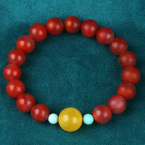35 35 32 gr Po Mountain South Red] Chicken oil yellow nectar wax green pine round Pearl Seiji Manau handstring bracelet