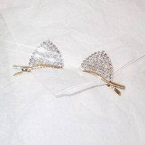 Full hairclip three-dimensional new female water drill clip cat fairy clip bangs diamond 2 red edge net cute ears Super