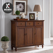 American country shoe cabinet solid wood retro Painted Porch cabinet living room storage storage do old shoe cabinet European bucket cabinet