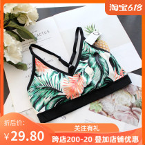 Australian luxury sports lingerie print No steel ring slim fit Chest Cushion Comfort Beauty Back Foreign Trade Health and American bra