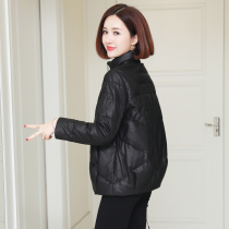 zqqz leather down jacket women short 2020 winter New sheep leather thick stand collar leather jacket D140