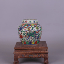 Mingchenghua annual bucket color Phoenix map Tiantian antique study ornaments unearthed Folk Collection