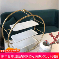  Round three-layer dessert rack Dessert table decoration display rack Wedding cold food table cake rack Afternoon tea rack