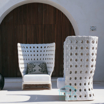 Outdoor rattan sofa balcony rattan chair three-piece leisure creative back chair coffee table combination resort rattan sofa