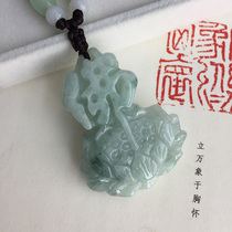 Emerald Lotus Buddha pendant A goods Enlightenment artistic conception pendant to keep safe and auspicious Jade Buddha Infinity