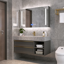 Intelligent rock board marble bathroom cabinet combination rock basin wash basin cabinet combination