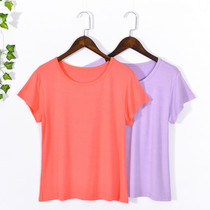 Summer Pajamas Ladies Thin Modal Cotton Top Round Collar Home Clothes Increased Loose Single T-shirt Short Sleeve