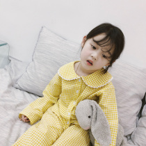 The city of beautiful girls baby cotton plaid home clothing set Autumn new girl clothes