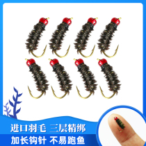 Flying hook Luya bait fake bait fishing White Bar horse mouth set tied up fishing group fly nano poisonous mosquito hook