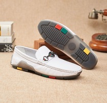 Bean-bean shoes Mens shoes 2022 New wave shoes Summer breathable genuine leather casual leather shoes mens foot pedal driving shoes