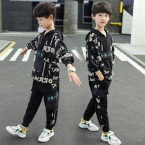 Childrens clothing boys spring suit 2021 new middle school children Spring and Autumn leisure sports two-piece tide clothes 11 years old