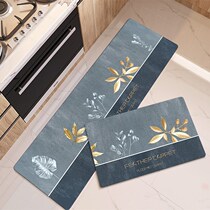 Kitchen leather floor mat rubable leave-in PVC waterproof and oil-proof non-slip mat into the door of the door mat can be customized