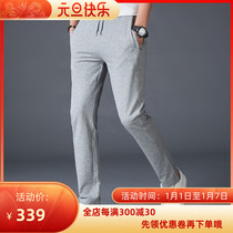 Rich bird dark gray sports casual pants mens spring and autumn running loose size trousers Joker cotton straight tube pants