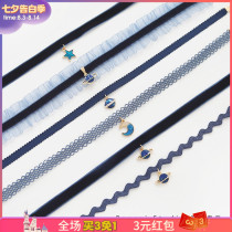 You are my universe starry sky handmade dark blue choker personality wild necklace collar female neck strap clavicle chain