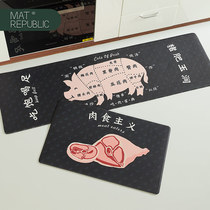 (Kitchen floor mat) creative fun Net red kitchen carpet household waterproof and oil-proof mat non-slip dirt-resistant foot mat