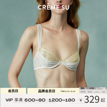 CremeSu foam series light breathable net underwear female rose embroidering French soft steel bra bra bra suit