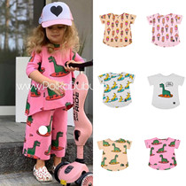 Daddy home Poland Kukukid new children cute fruit ice cream dinosaur cotton short sleeve t-shirt
