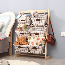 Drawing room shelve childrens toy containing shelf book newspaper rack floor multilayer bookshelves iron art snacks storage racks for home