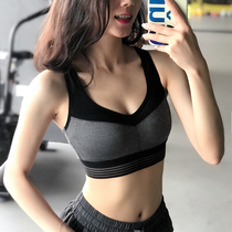 Fitness girl all-in-one sports bra beauty back shock reduction gathering stereotype underwear yoga running bra size