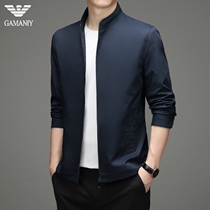 Chiamania jacket jacket mens spring and autumn stand collar business casual mens thin jacket solid color mens clothing