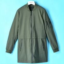 Mens string series * Shao new autumn handsome boyfriend wind baseball collar long windbreaker jacket 087