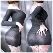 Night sexy dress long sleeve women's nightclub women's nightclub temperament tight hip miniskirt spring and autumn fun
