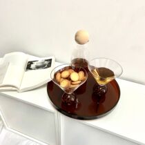 Living room household acrylic round tray tea tray water cup teacup plate Nordic style entrance storage