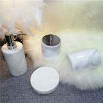  Jazz white marble bathroom toiletries kit Nordic light luxury model room Bathroom accessories ornaments Bathroom five-piece set