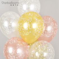 Full printed silk imported latex round printing balloon wedding wedding room wedding wedding birthday opening store decoration