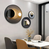 Restaurant background wall decoration painting atmosphere modern simple high-end dining room hanging painting creative light luxury hall mural circle