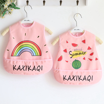 New male and female baby children eating bib cover waterproof bib eating rice bag bib mouth towel AB version