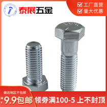 A10 carbon steel electroplating blue white zinc 5 grade beauty outer hexagonal bolt high strength hexagonal screw screw full spec