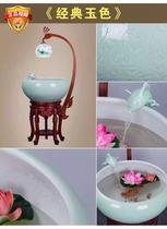 Jingdezhen new medium-sized study ceramic automatic circulation filter water spray aquarium goldfish tank Feng Shui ornaments