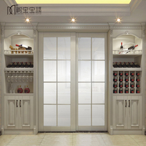 Eurostyle Kitchen Living Room Pushing Ramen Partition Modern Wine Cabinet Customised Solid Wood White Baking Lacquered Door Wall Integral Interior Door