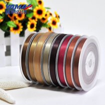 Yao Ming ribbon ribbon ribbon ribbon garment accessories double-sided Ding packaging DIY bow dark brown 9mm