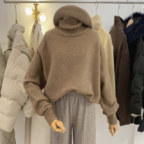 Lolora Lazy Wind Turtleneck Sweater Womens Winter New Thick Loose Korean Simple Pullover Top Knitwear