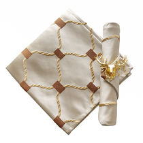 Napkin meal buckle light luxury European hotel folding flower mouth cloth flower West restaurant Model Room table Home square towel cloth