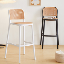 Nordic bar chair plastic imitation rattan bar chair home modern minimalist net red front desk high table bar table