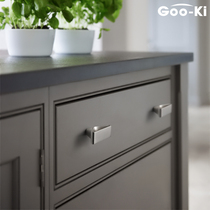 Gooqi Nordic handle silver wardrobe cabinet drawer European cabinet door handle modern simple zinc alloy handle