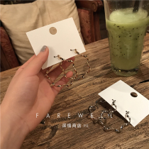 2021 new ins cold wind simple exaggerated sexy round large circle European and American wave curved earrings women