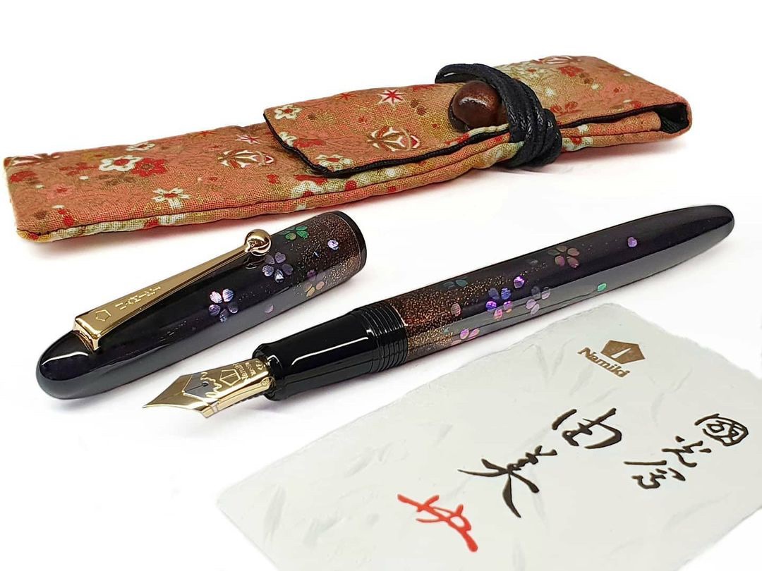 Japanese Namiki and wood pen raw lacquer Painted Snail Platinum 10 # Cherry Blossom Streaming Stars Tianchuan Medicine Jade Pine Leaf 10