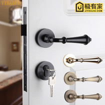 Ythyme American Door Lock Indoor North Gate Augubronze Room Door Lock Solid Wood Door Minimu Golden Bedroom Silent Door Lock