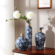 New products Modern fashion European blue and white ceramic vases Home living room decoration countertops ornaments