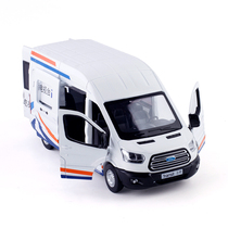 Simulation alloy car side door back Force 1:35 Ford Transit interview car business car model sound and light toys